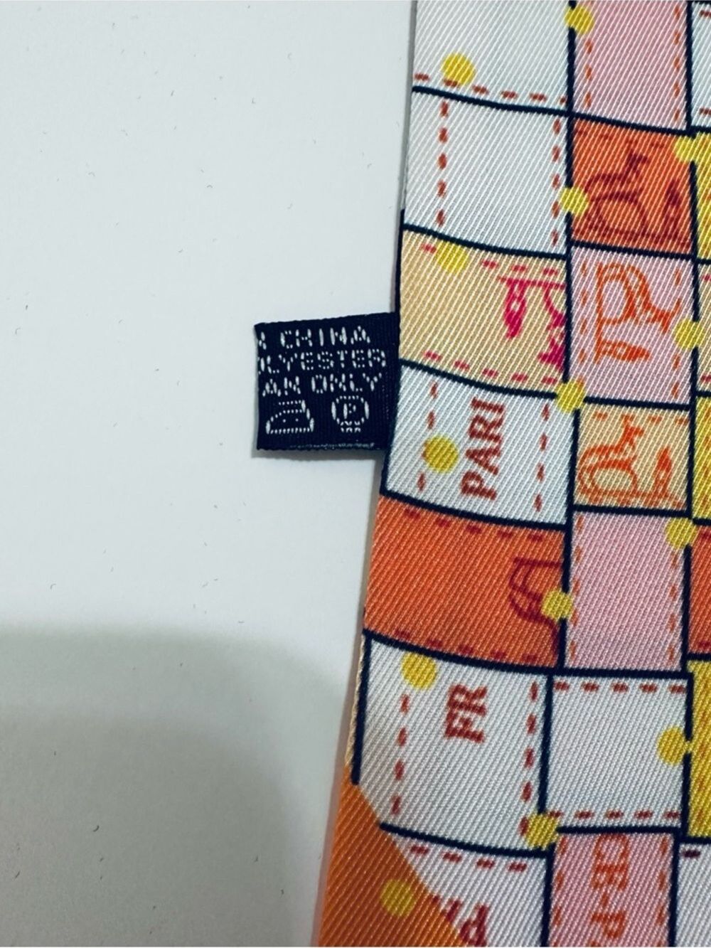 ORANGE SQUARE PARIS PRINT SKINNY SCARF STYLE HANDBAG HANDLE WRAP HAIR NECK TIE - Picture 5 of 8